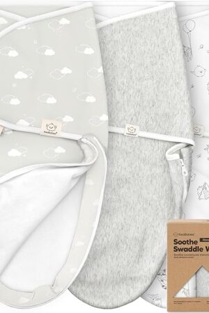 Baby Swaddle Sleep Sacks with Zipper - 3-Pack Swaddles for Newborns 0-3 Months, Infant, Baby Girls, Boys, Soft & Durable Newborn Sleep Sack, Easy Diaper Change Swaddling Blanket (Aspire)