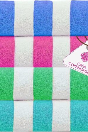 CASA COPENHAGEN Cabana Beach Towels Quick Dry Rough and Tough Beach Bath Towels Set