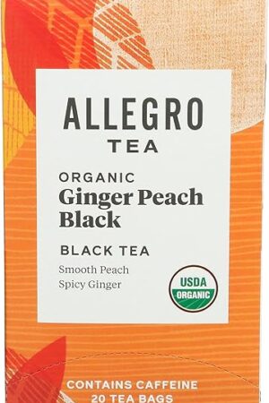 Allegro Tea, Organic Ginger Peach Black Tea Bags, 20 ct