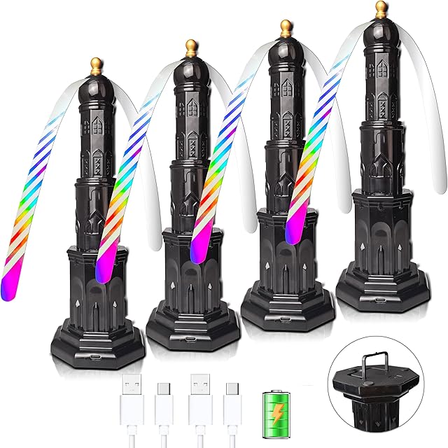 4pcs Food Fans for Tables Rechargeable,Retractable Food Spinner for Indoor Meals,Picnic,Party(Black)