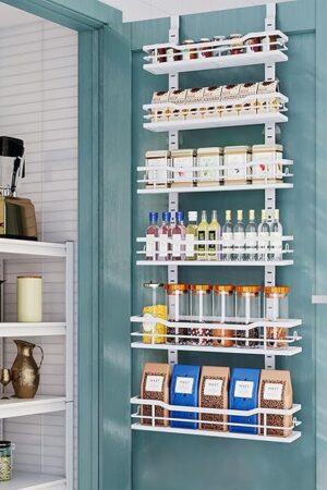 6-Tier Over The Door Metal Pantry Organizer, White