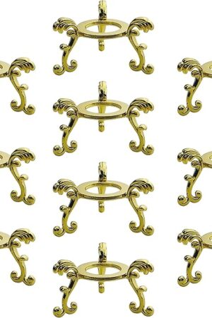 10Pcs Gold Crystal Ball Stand for Displaying Crystal Glass and Natural Rocks, Sphere Display Holder, for 40mm-80mm Sphere or Stone