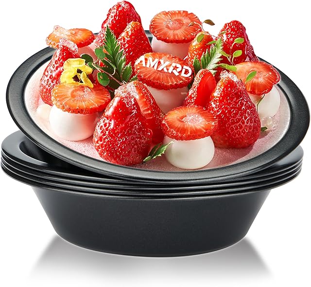 5 inch Mini Pie Pans, 5-Piece Small Round Cake Pan, Reusable Nonstick Carbon Steel Pie Tins for Oven and Instant Pot Baking