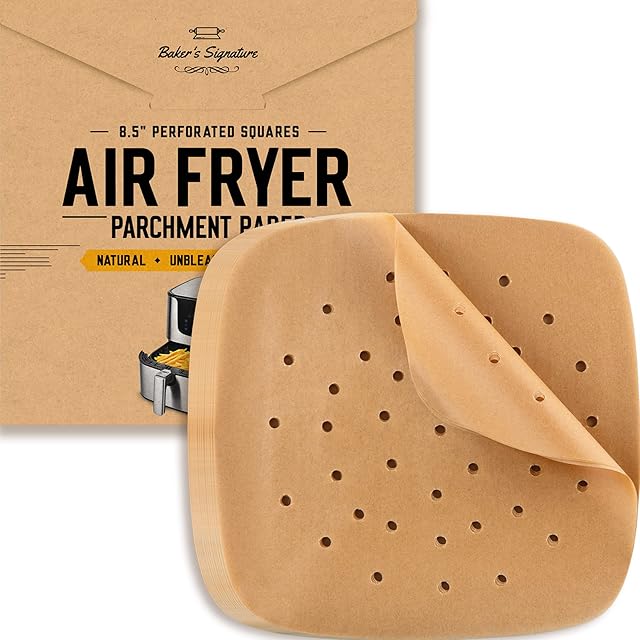 Bamboo Steamer Liner, 8.5" Air Fryer Parchment Paper Liners Sheets – 220pcs Unbleached Bamboo Steamer Basket Liners – Easy Cleanup, Will Not Burn or Curl, Non-Toxic & Volume Pack by Baker’s Signature