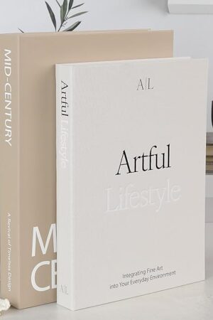 Aesthetic Decorative Books - Set of 2 Stylish Boxes Enhance Your Coffee Table, Bookshelf or Mantle Decor - Beautiful Fake/Faux Books for Modern Home Decoration, Photo Storage and as a Keepsake Box