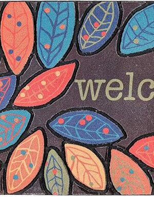 CHICHIC Door Mat Front Door Mat 17x 30 Inch Outdoors Rubber Back Leaves