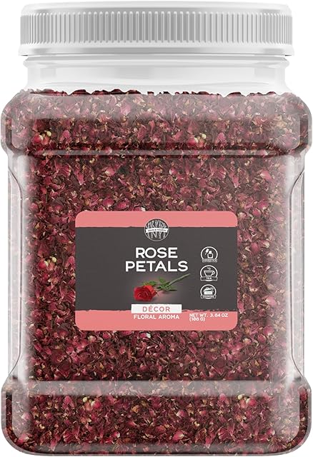 Birch & Meadow 4 Cups of Rose Petals, Edible, Teas, Soaps