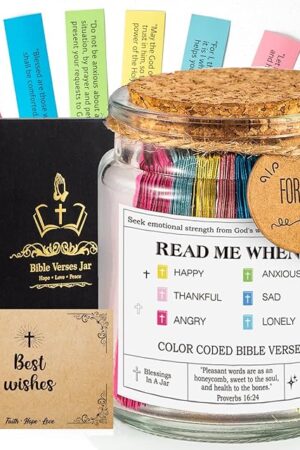 Bible Verse Jar(KJV) - Christian Gifts For Women, Men, Mom, Dad, Friend, Birthday Gifts For Women, Christmas & Mother's Day Gift - Prayer & Hope Jar