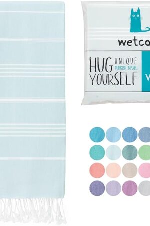 WETCAT Turkish Beach Towel - Ultra Soft, Sand Free, Quick Drying, Compact Lightweight for Travel