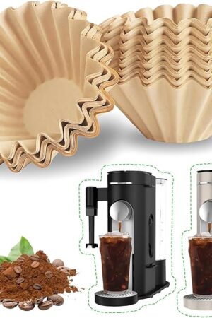 Disposable Coffee Filters for Ninja PB051 PB041 Pods and Grounds Single Serve Coffee Maker, 150PCS Coffee Paper Filter for Ninja Coffee Maker, Unbleached