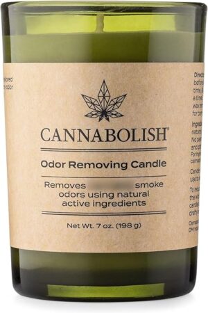 Cannabolish Smoke Odor Eliminating Candle, 7 oz, Natural Ingredients, Wintergreen scent