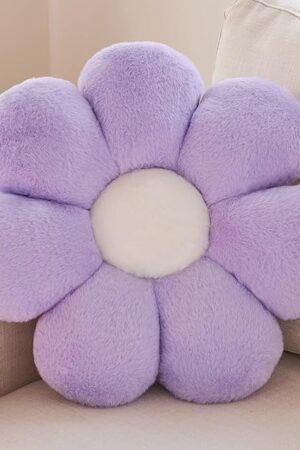 Xuyier Flower Pillow, Decorative Throw Pillow, 14.9“ Cute Daisy Pillow, Aesthetic Fun Decor Pillows for Bed, Flower Shaped Accent Cozy Pillow for Couch