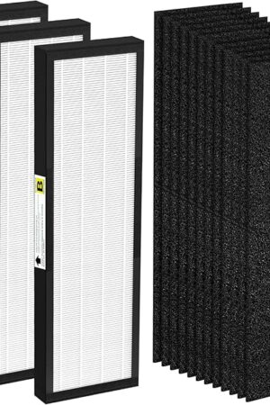 3 Pack FLT4825 HEPA Filter B Replacement Compatible with AC4825 AC4300 AC4800 AC4900 AC4850 Air Purifi-ers (3 Pack H13 True HEPA Filters + 12 Carbon Pre-Filters)
