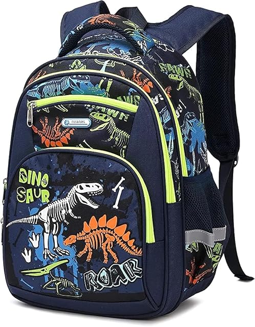 Cusangel Backpack for Boys Girls School Bookbags,Kindergarten Elementary Middle School Lightweight Waterproof Multifunctional Large Capacity for Backpack (16inch Luminous dinosaur)