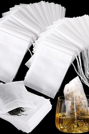 1000 Pcs Disposable Tea Bags Bulk for Loose Leaf Tea Drawstring Empty Coffee Sachets Filter Infuser Strainers for Coffee Spice Herbs(2.75 X 3.54 Inch)