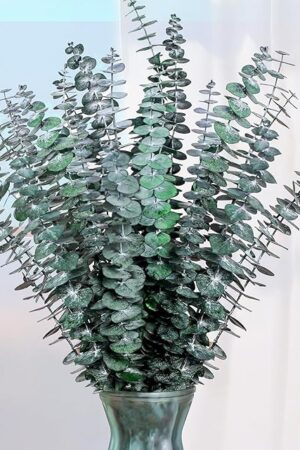 21 Pcs Real Dried Eucalyptus Stems, 17" Natural Fresh Eucalyptus Branches for Shower, Greenery Leaves for Vase Filler, Fragrance, Fresh Silk Dry Live Plants Decor