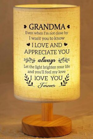 Birthday Gifts for Grandma from Grandkids, to My Grandma Fabric Bedside Table Lamp Presents, Valentines Mothers Day Christmas Gifts for Grandma Grandmother