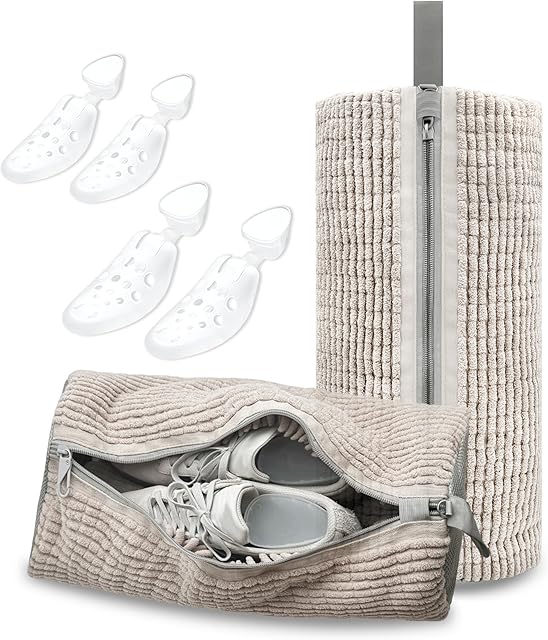 Shoe Bag For Washing Machine Shoe Washing Machine Bag, Reusable Shoe Cleaning Bag All Shoe Types And Sizes Shoes Laundry Bag(Light Brown 2pcs)