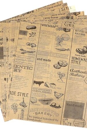 100 Sheets Sandwich Wrapping Paper, 15x11" Printed Parchment Paper, Newspaper Food Wrap Deli Paper Sheets for Outdoor Picnic, Churches, Home Party