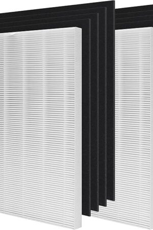 D360 True HEPA Replacement Filter D3, Compatible with Winix D360 Air Purifier, Part Number 1712-0101-02, 2 H13 True HEPA Filters & 8 Activated Carbon Filters
