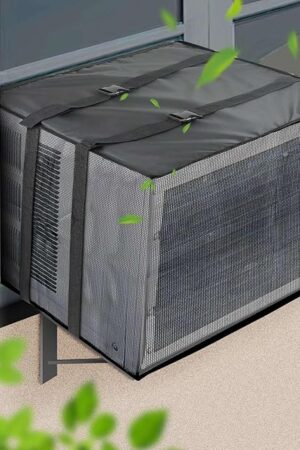 Demao Mesh Air Conditioner Cover, 21" W × 15.8" D × 15" H Ventilated Window Air Conditioner Mesh Cover for Outside AC Unit Protection, Bugs Rain Dirt Resistant Sturdy AC Covers