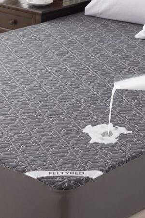 Waterproof Mattress Protector Queen Size, Grey Mattress Bed Cover, 3D Air Fabric Breathable Mattress Pad Fitted with Deep Pocket 8"- 21" Machine Washable