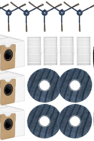 20 Pack C20 Omni Replacement Parts for Eufy Omni C20 Robot Vacuum, 1 Main Brush 4 HEPA Filter 4 Mop Pad 3 Dust Bag 6 Side Brush 1 Cleaning Brush 1 Screwdriver