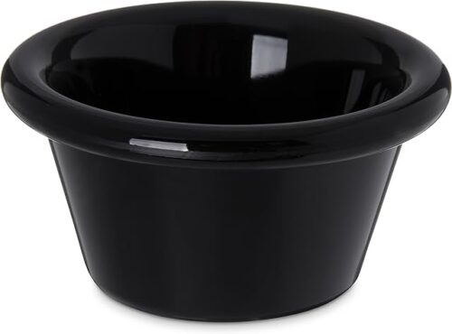 Carlisle FoodService Products Plastic Round Ramekin, 2 Ounce, Black