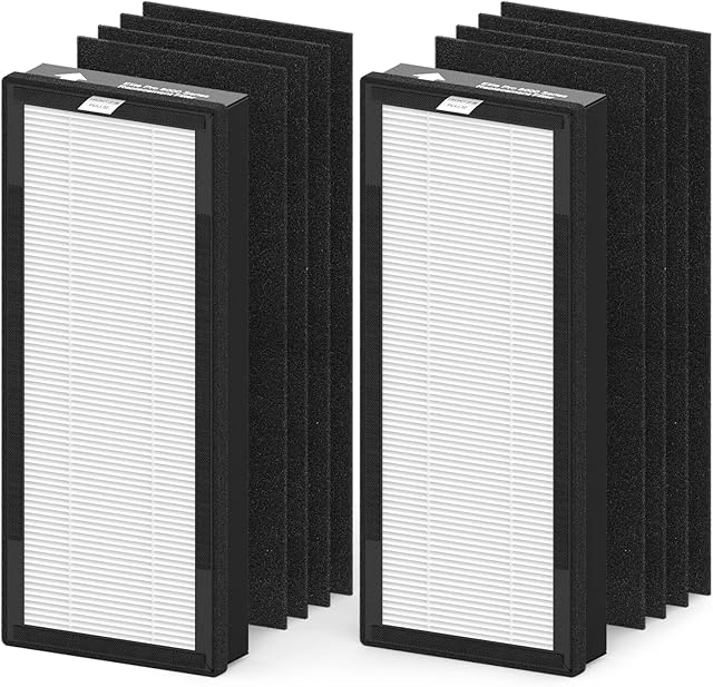 8000 Elite Pro Replacement filter for VEVA Air Purifier Pro Elite 8000 Series, 2 Filters & 8 Carbon Pre Filters