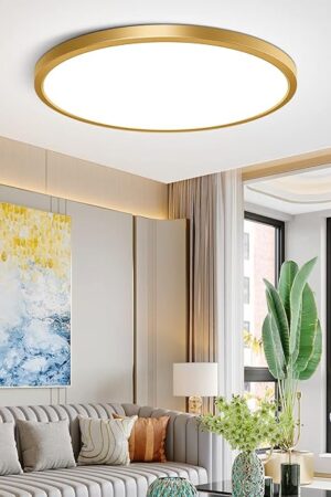 12Inch Flush Mount Ceiling Light Fixture LED, 24W(240W Equivalent), 3200LM, 5000K Daylight White, IP40, Flat Modern Round Ceiling Lights for Bedrooms, Living Rooms, Bathrooms, Stairwells, etc.(Gold)