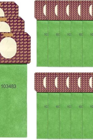 15 Pack 103483 Micro Filter Bags Replacement for ProTeam 3.25 Quart Upright Vacuum: ProForce 1200XP and 1500XP, Replace Part #103483