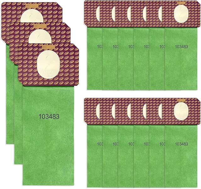 15 Pack 103483 Micro Filter Bags Replacement for ProTeam 3.25 Quart Upright Vacuum: ProForce 1200XP and 1500XP, Replace Part #103483