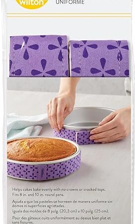 Wilton Bake Even Cake Strips, Prevents Domed Tops & Cracked Edges for Moist, Level Cakes, Fits 8-Inch & 10-Inch Round Cake Pans, 2-Piece Set