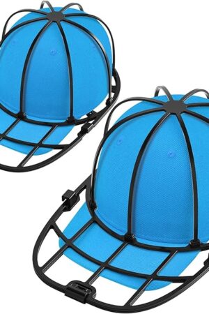 2 Pack Hat Washer Cage for Washing Machine Baseball Cap Washer for Dishwasher, Hat Racks Cleaner Holder for Adults and Kids Ball Hats Cleaning, Black