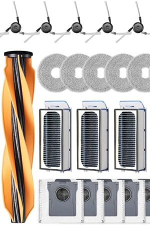26 Pack Accessories for Dreame X50 Ultra Complete / X50 Master / L50 Pro Ultra / L50 Ultra Vacuum Robot, 2 Main Brush 6 Mop Pads 6 Dust Bags 6 Sidebrush 4 Filter 1 Cleaning Brush 1 Screwdriver