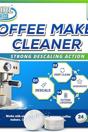 Coffee Machine Descaler Tablets – 24 Count, Coffee Maker Cleaner Tablets Compatible with All Major Brands Including Breville, Nespresso, Keurig, Ninja, Philips,Miele, Delonghi & more