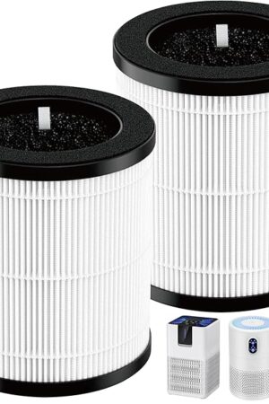 2 Pack B-D02L M05 Replacement Filter, Compatible with MOOKA B-D02L & M05,VEWIOR B-D02U,KOIOS B-D02L,Tailulu D10 Air Purifi-er, H13 Filter for MOOKA B-D02L Replacement Filter