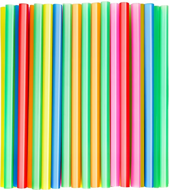 50 Pcs Jumbo Smoothie Straws,Disposable Plastic Colorful Boba Straws.