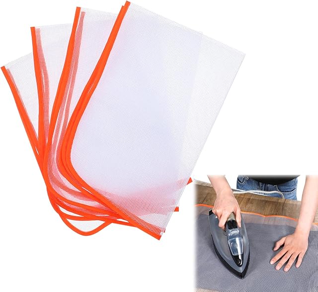 4 Pack Pressing Cloth for Ironing, Ironing Mat Protective, Iron Pad Saving Mesh, Ironing Cloth Protective Clothes Ironing Scorch Pressing Pad Cloth (21.65x15.7in)