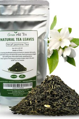Decaf Jasmine Green Tea, Caffeine-Free - 4 Oz Bag | Naturally flavored | Soothing floral taste | Perfect for evenings | Perfect beverage for those who wish for caffeine-free tea