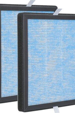 2-Pack R1 P1802 P1801 Replacement Filter, Fit for YIOU R1 P1802; EzLfGre Filter, Fit for Elechomes P1801 Air Purifier, 3-in-1 H13 True HEPA