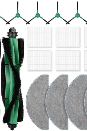 19 Pack Replacement Parts Compatible with iRobot Roomba Essential Y0110/Y0140/Q0120/Q011/Q052/Roomba 104/105 Robot Vacuum, 2 Roller Brush, 6 Filters, 6 Side Brushes, 4 Mop Pads, 1 Cleaning Brush