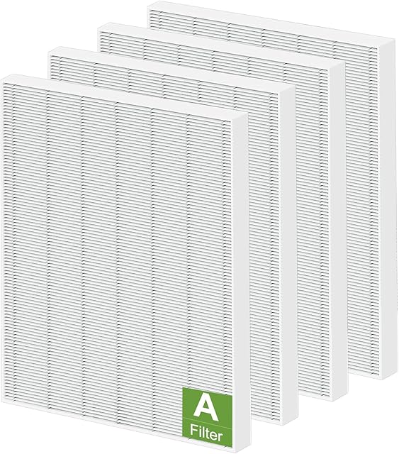 4 Pack 115115 Replacement Filter A Size 21 - Compatible with Winix PlasmaWave Air Purifier C535 5300 5300-2 6300 6300-2 P300 AM90 C909 9800,C535 Filter A