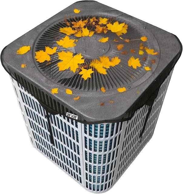 Air Conditioner Covers for Outside Units,36" x 36" Central AC Cover , Resin Woven Mesh,Top Universal Mesh Cover Defender for All Seasons,Efficient Ventilation(Black)