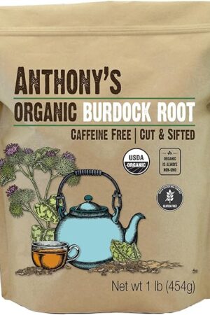Anthony's Organic Burdock Root, 1 lb, Cut & Sifted | Organic | Gluten Free | Non GMO | Caffeine Free