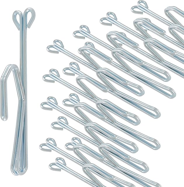 64 Pcs Metal Drapery Hooks Silver Curtain Pins 3" Slip on Drapery Hooks Pleat Hooks for Drapes,Window Curtain, Door Curtain