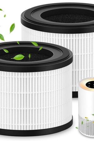 AP-S0610L Replacement Filter Compatible with MOOKA AP-S0610L Purifier,3-Stage Filtration System HEPA ＆ Activated Carbon for pet Odors, 2 Pack