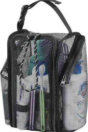 Cosmos Mesh Shower Caddy Toiletry Organizer for Travel Gym Swimming Beach Camp
