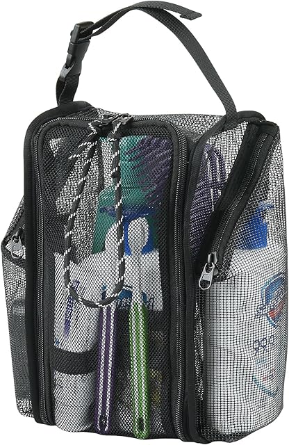 Cosmos Mesh Shower Caddy Toiletry Organizer for Travel Gym Swimming Beach Camp