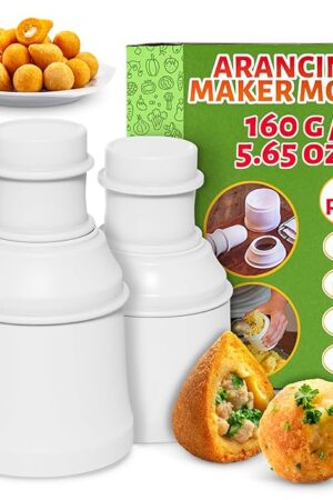 Arancini Maker Mold Rice Ball Mold 160g/5.65oz - Set of 2 Molds, Round and Pointed Shapes, Easy-to-Use, Easy-to-Clean, Comfortable to Hold, Designed for Making Rice Balls at Home or Professionally